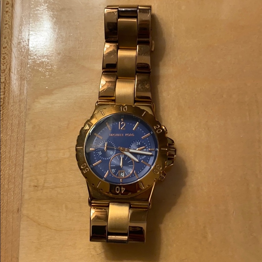 Michael Kors Rose Gold and Navy Watch